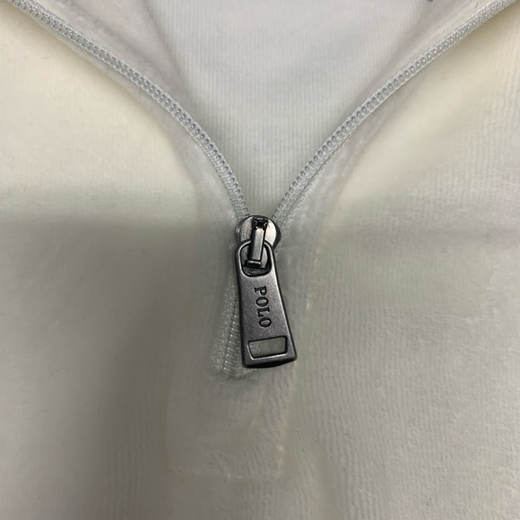 Ralph Lauren Womens Velour Track Jacket L-Large Quarter Zip Stretch $148 - Picture 3 of 9